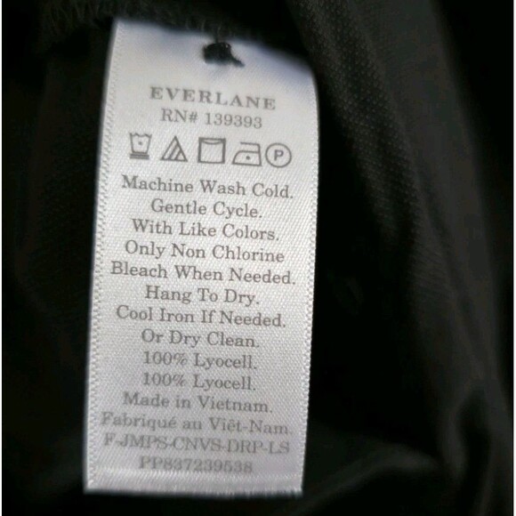 Everlane Jumpsuit Women Size 16 Utility Black Button Down Romper Coveralls - Picture 5 of 11